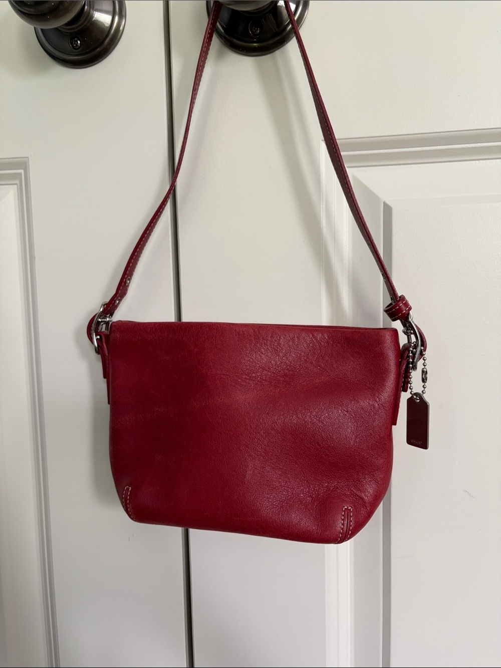 Coach Red Leather mini shoulder Bag - vintage - Picture 2 of 8
